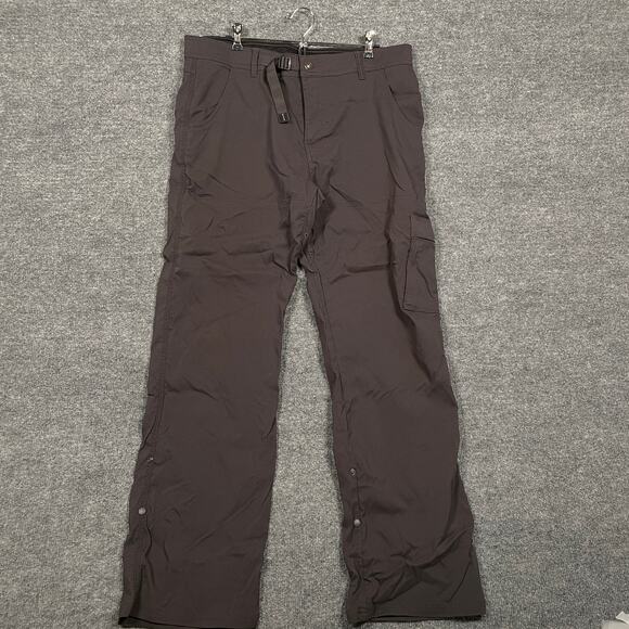 PrAna Womens Size XL Stretch Zion Slim Pant Cargo Black Buckle Closure Pockets - Picture 1 of 12